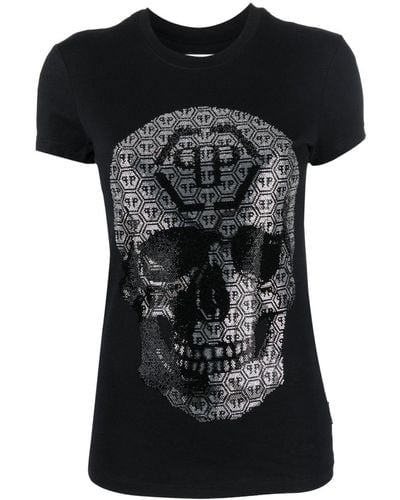 Philipp Plein 3d Skull Round-neck T-shirt - Black
