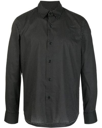 agnès b. Polka Dot-print Cotton Shirt - Black