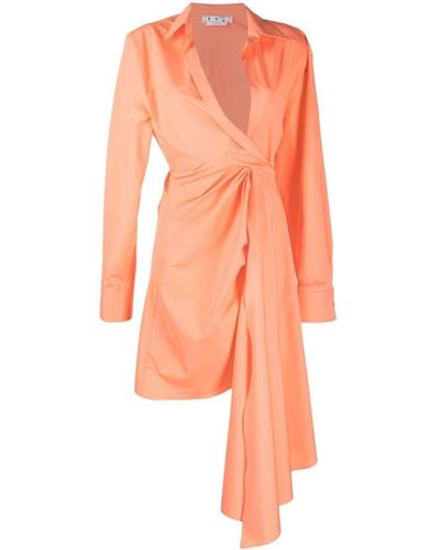 Off-White c/o Virgil Abloh Bow Tie Wrap Dress - Orange