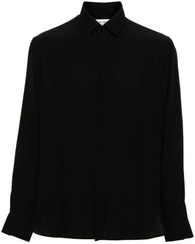 Saint Laurent Zijden Overhemd - Zwart