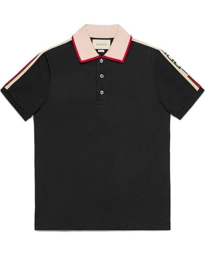 Gucci Black Stripe Poloshirt - Zwart