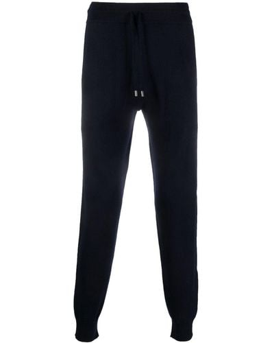 Canali Fine-knit Wool Track Trousers - Blue