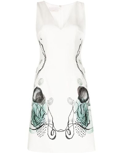 Saiid Kobeisy Abstract-print Sleeveless Dress - White