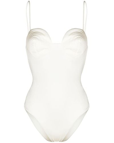 Noire Swimwear Round-neck Swimsuit - White