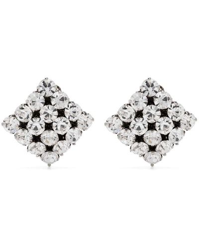 Alessandra Rich Crystal-embellished Clip-on Earrings - White