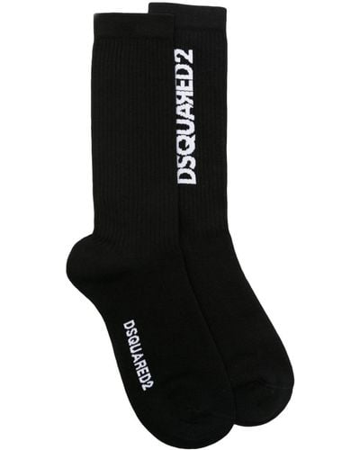 DSquared² Socken mit Jacquard-Logo - Schwarz