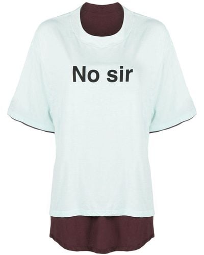 Undercover T-shirt No Sir à design superposé - Gris