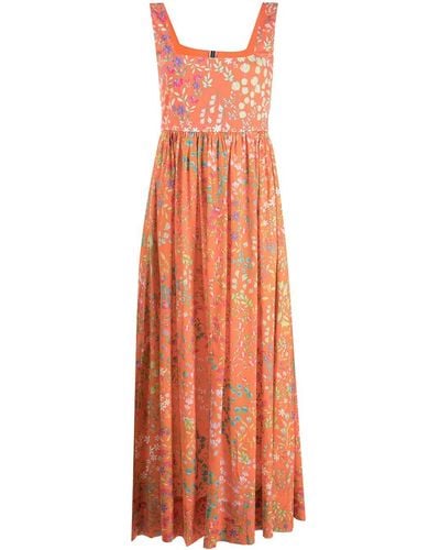 Cynthia Rowley Floral-print Sleeveless Maxi Dress - Orange