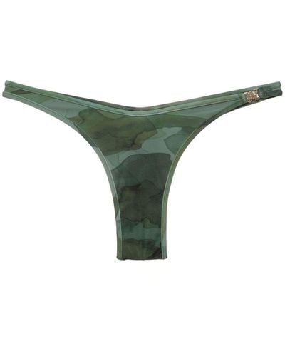 Palm Angels Camo-print Bikini Bottoms - Green