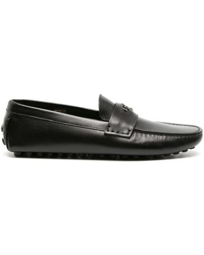 Roberto Cavalli Mirror Snake Leather Loafers - Black