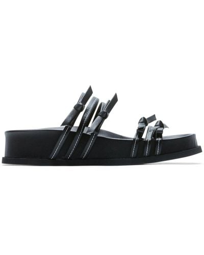 N°21 Tie-strap Leather Sandals - Black