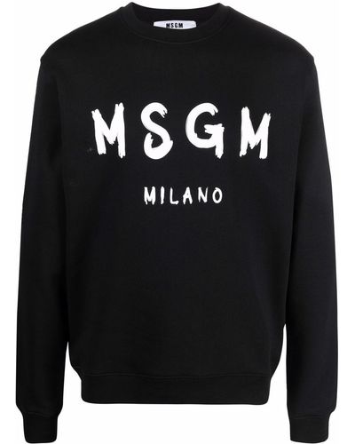 MSGM Milano Logo Print Sweatshirt - Black