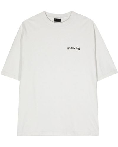 Balenciaga T-Shirt mit BB-Logo - Weiß