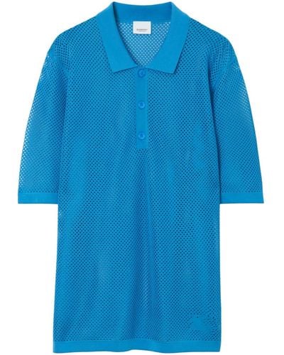Burberry Doorzichtig Poloshirt - Blauw