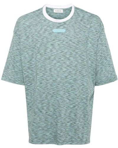 Lanvin T-shirt en coton à logo appliqué - Bleu
