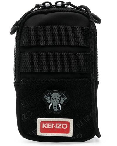 KENZO Étui pour smartphone à motif Elephant brodé - Noir