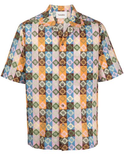 Nanushka Geruit Overhemd - Grijs