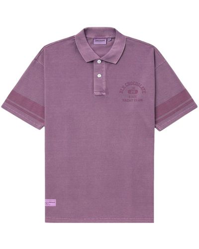 Chocoolate Logo-print Cotton Polo Shirt - Purple