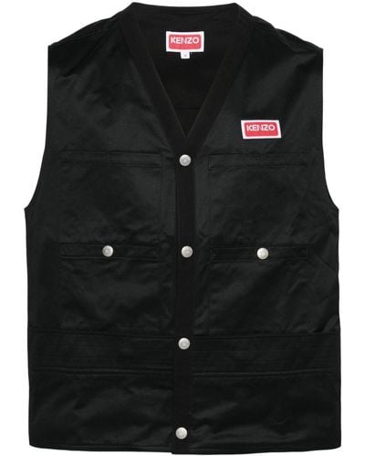 KENZO Gilet con applicazione - Nero