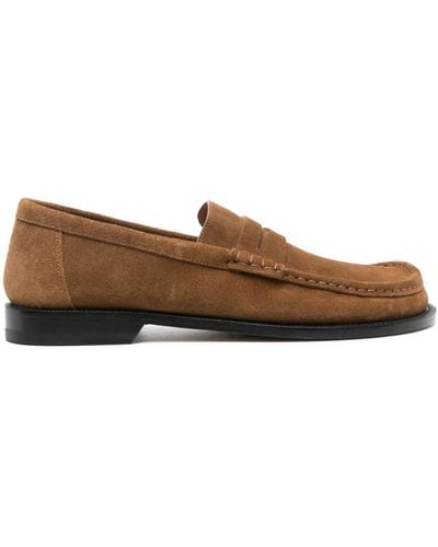 Loewe Campo Suede Penny Loafers - Brown