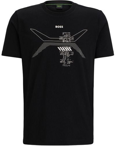 BOSS Camiseta con estampado gráfico - Negro