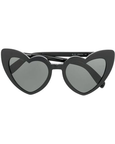 Saint Laurent Gafas de sol con montura de corazón - Negro