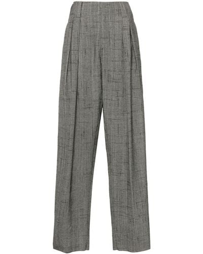 Bottega Veneta Pleat-detail Wide-leg Trousers - Grey