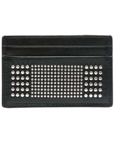 Alexander McQueen Alexander Mc Queen Black Studded Leather Card Case - Zwart