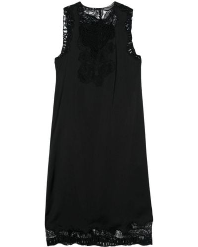 Jil Sander Floral-lace Midi Dress - Black