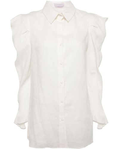 Saiid Kobeisy Puff-sleeve Button-up Shirt - White