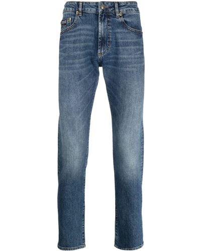 Versace Jeans Couture Vaqueros slim con aplique del logo - Azul