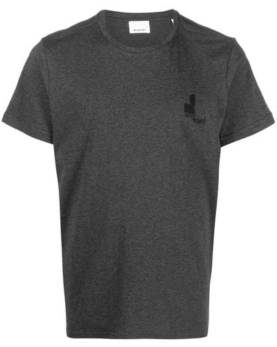 Isabel Marant T-shirt en coton à logo poitrine - Noir