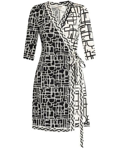 Diane von Furstenberg Hera Logo Love-print minidress - Noir