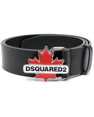DSquared² Cintura con placca logo - Nero