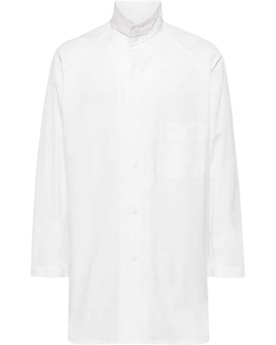 Yohji Yamamoto Raglan-sleeves Cotton Shirt - White
