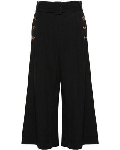 Twin Set Wide-leg Cropped Trousers - ブラック
