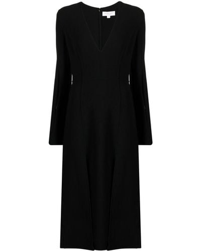 Michael Kors V-neck Midi Dress - Black
