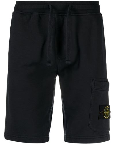 Stone Island Short de sport à patch Compass - Bleu