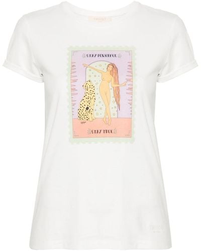 Twin Set Logo-embroidered Cotton T-shirt - White