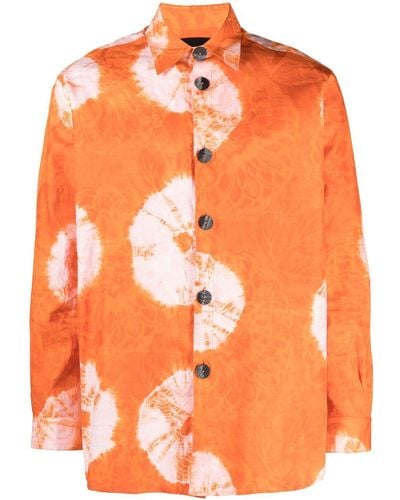 LABRUM LONDON Tie-dye Long-sleeve Shirt - Orange