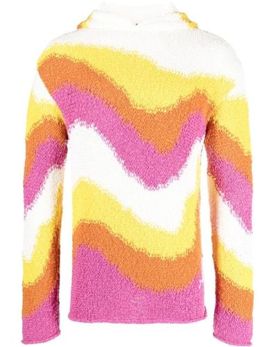 Marni Crochet-knit Long-sleeve Hoodie - Pink