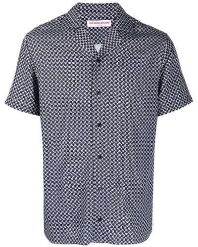 Orlebar Brown Overhemd Met Print - Blauw