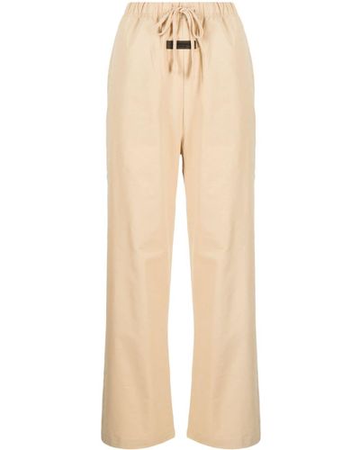 Fear Of God Logo-patch Drawstring-waistband Trousers - Natural