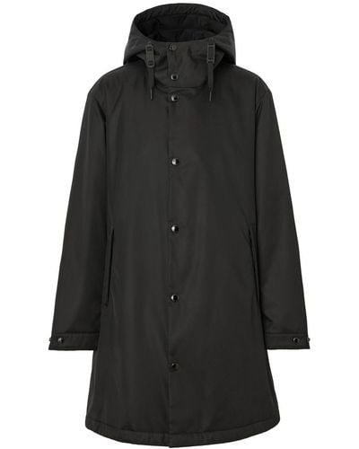 Burberry Parka con capucha y logo estampado - Negro