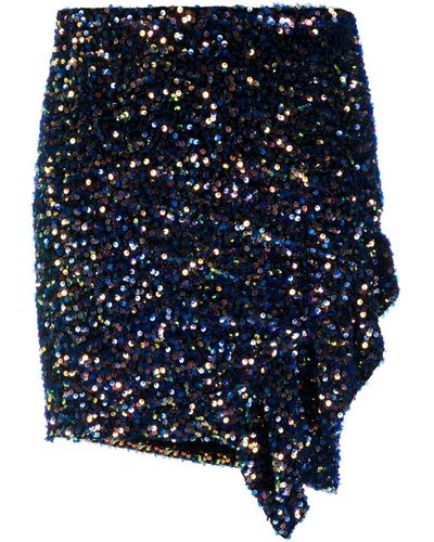 IRO Sequin-embellished Asymmetric Miniskirt - Blue