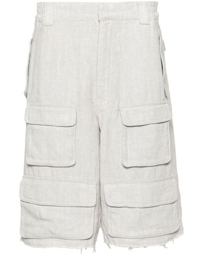 MISBHV Linen Blend Cargo Shorts - White