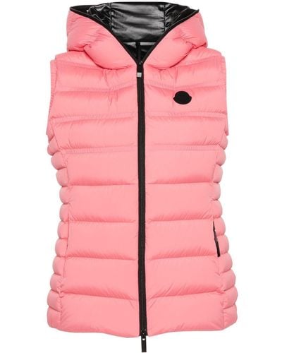 Moncler Chaleco acolchado con capucha - Rosa