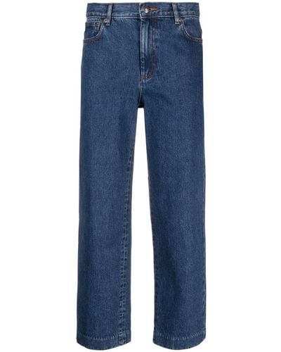 A.P.C. Gerade Cropped-Jeans - Blau