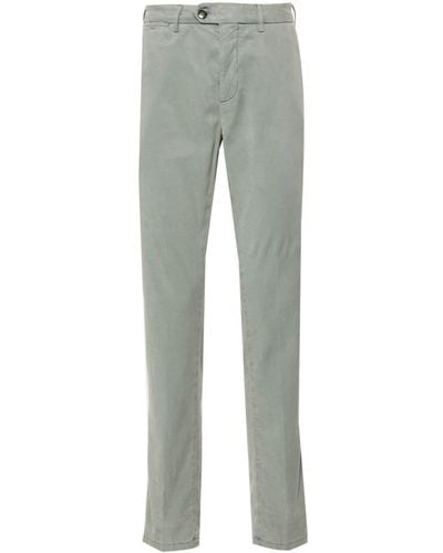 Canali Mid-rise Tapered Chinos - Gray