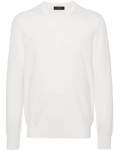 Fay Fine-knit Sweater - White